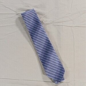 Bespoke Blue & Silver Geometric Print Men's Tie 3" x 58 1/2"